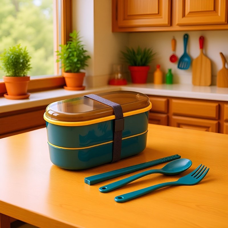  Portable Food-Grade PP School Lunch Box for Students