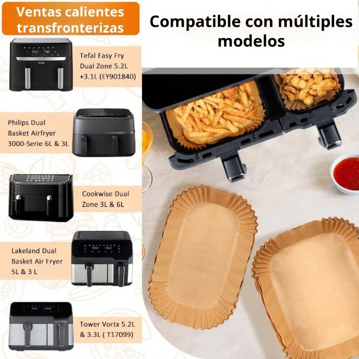 Papel para cocinar sin aceite en freidora