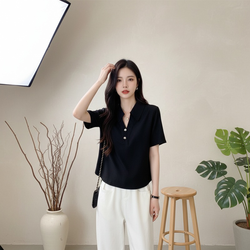 루즈핏 모던 블라우스 정면 이미지