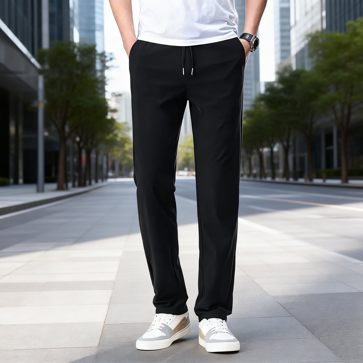 アイスシルクメンズカジュアルパンツ