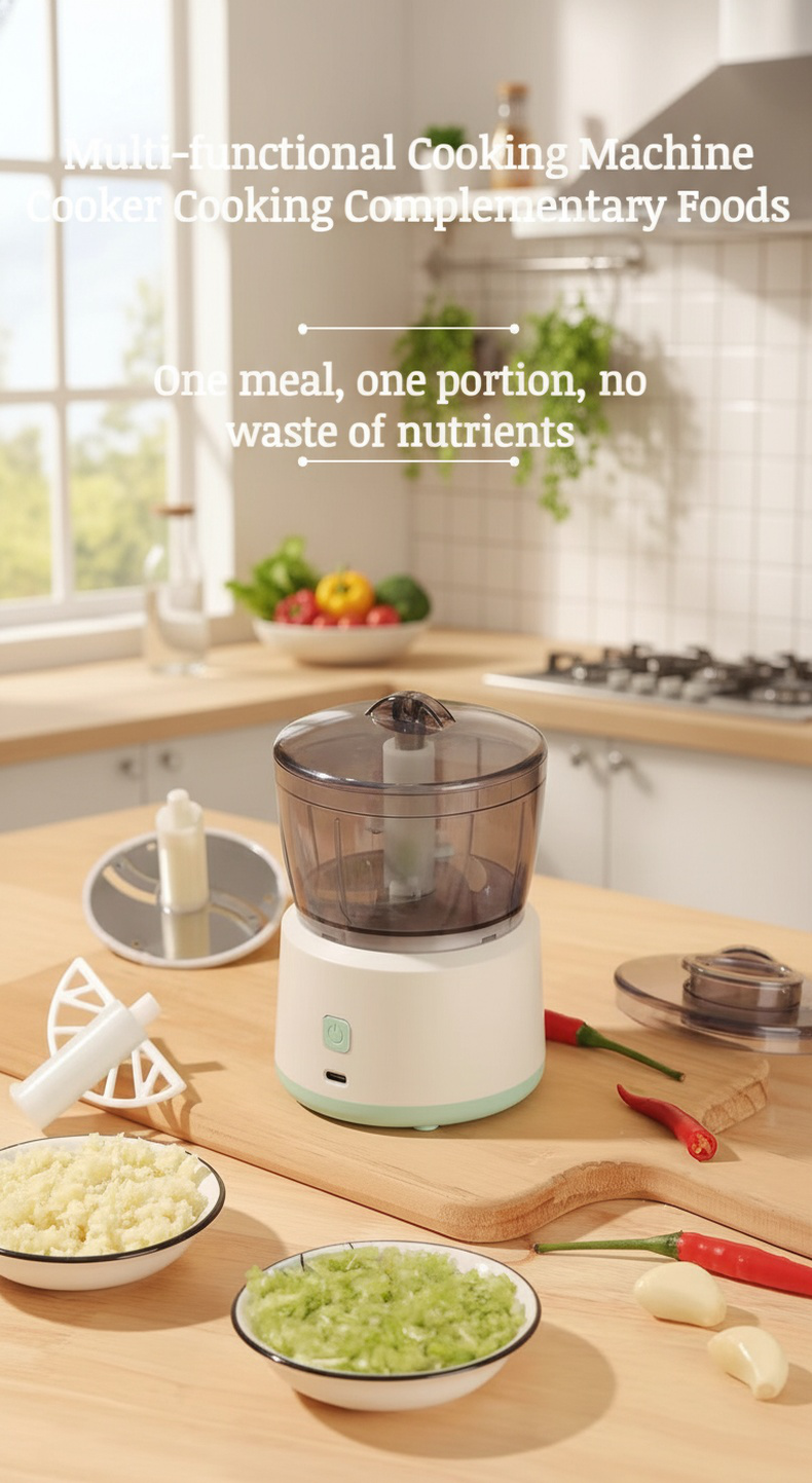 Easy-to-clean mini meat grinder and blender