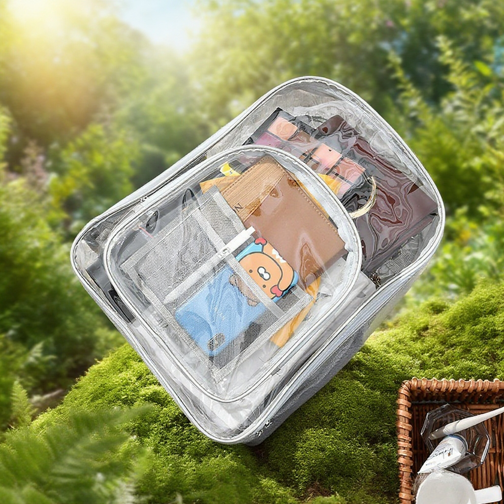  Velkokapacitní průhledný vodotěsný batoh z ekologického PVC