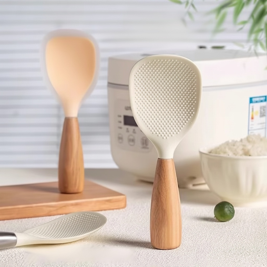 Non-stick Silicone Rice Spoon, Upright Standing Design
