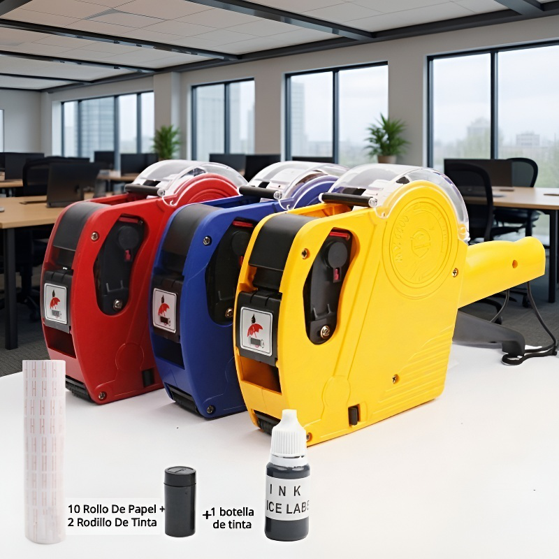 Etiquetadora de precios de 8 dígitos con tapa, máquina de codificación