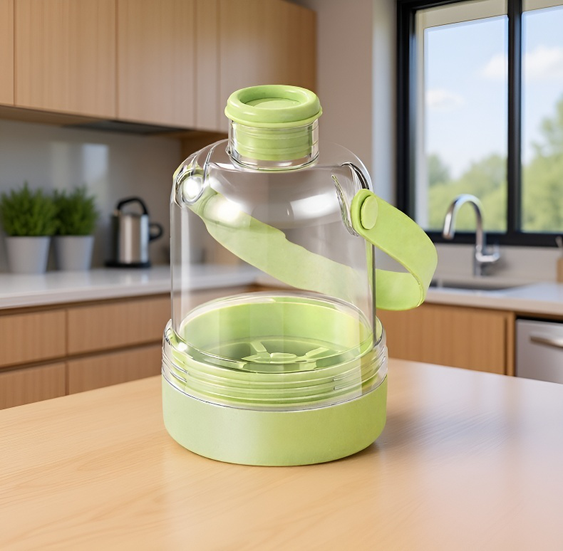 Durable plastic water bottle with lid