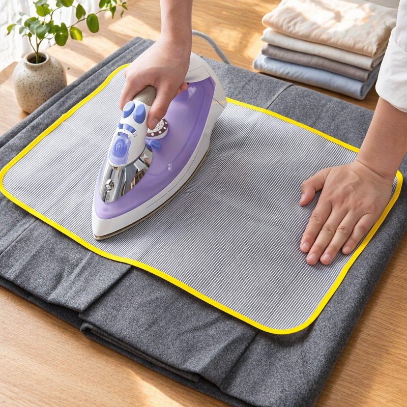 Garment Steaming Protective Board in Use