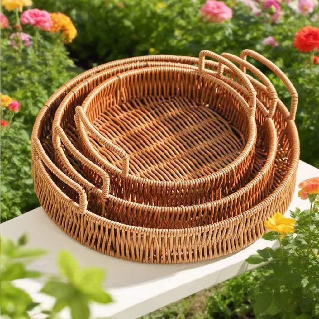 帶提手藤編零食點心果籃