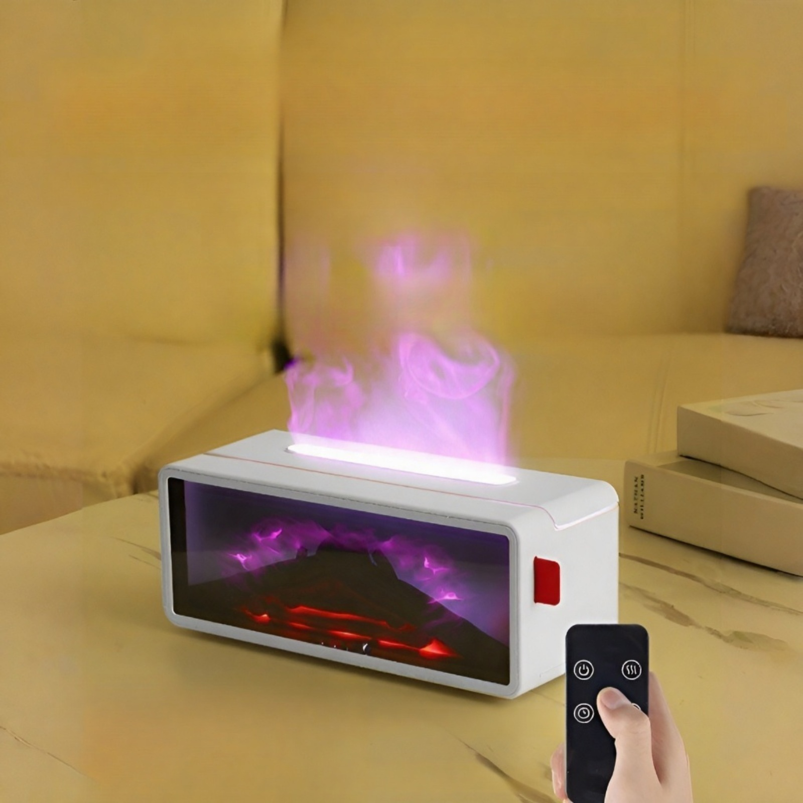 Bunter Kaminflammen-Aromatherapie-Luftbefeuchter, Fernbedienungsversion für Z
