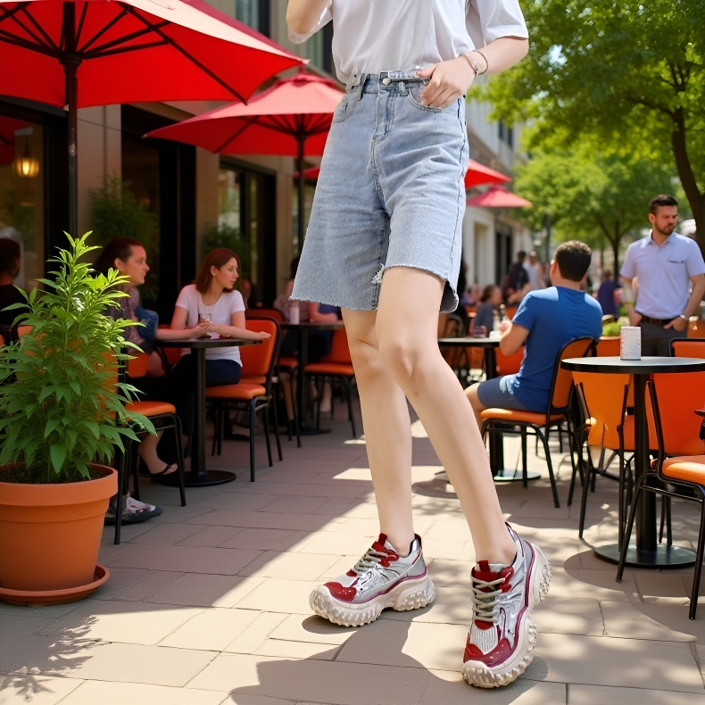 여 가을 통풍 운동화 아빠 신발 키높이 신발 밑창 메쉬 슬립온 여학생 운동화 메쉬 아빠 신발