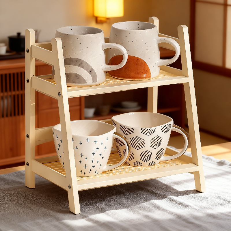 A8Lコーヒーカップラック 茶器収納 排水トレイ デスクトップ整理ラック