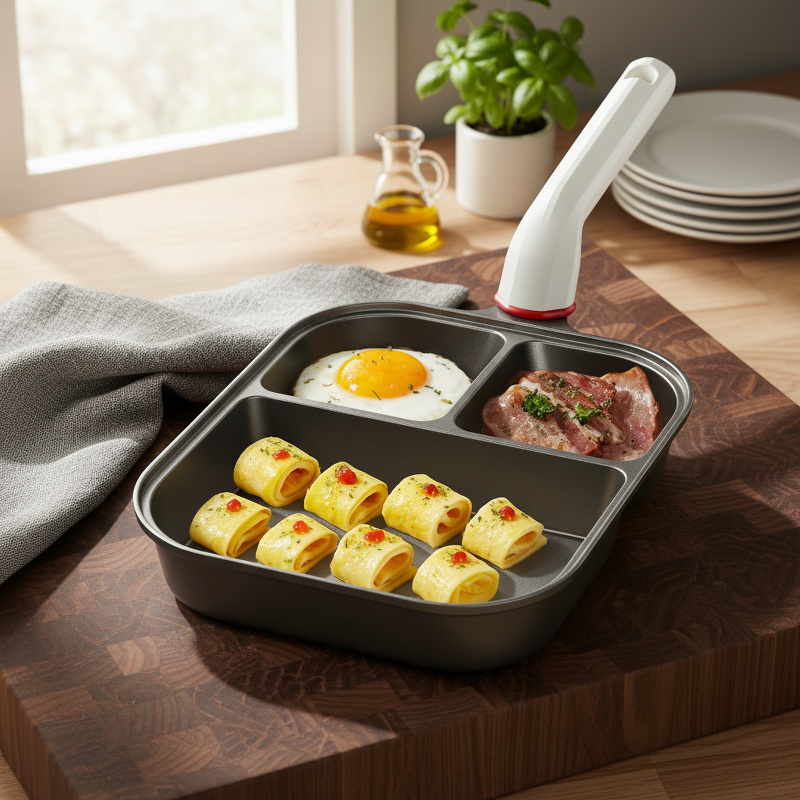 Titanium 3-in-1 Antihaft-Bratpfanne, dick und tief, für Eier und Hamburger