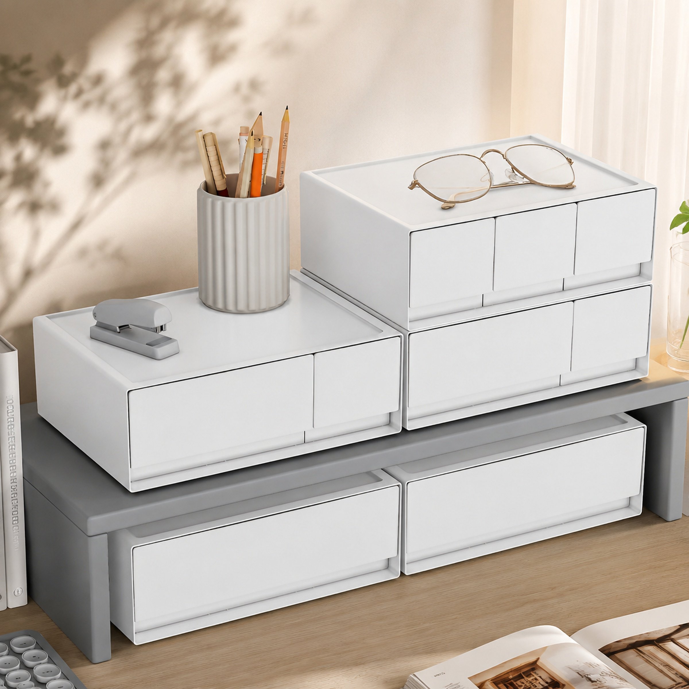 Praktische Aufbewahrungsbox für Make-up und Bürobedarf