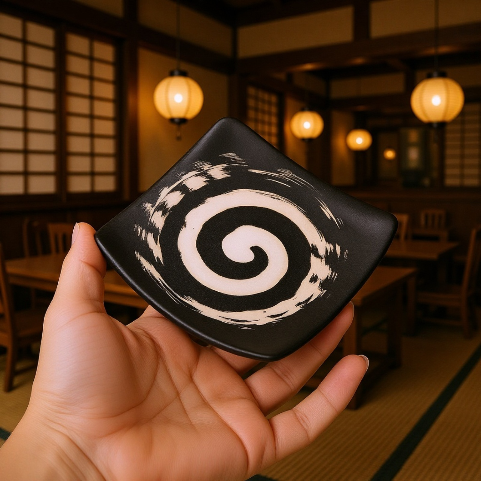 スクエア型セラミック線香炉・和風ミニマリスト粗陶香皿・香立て台座