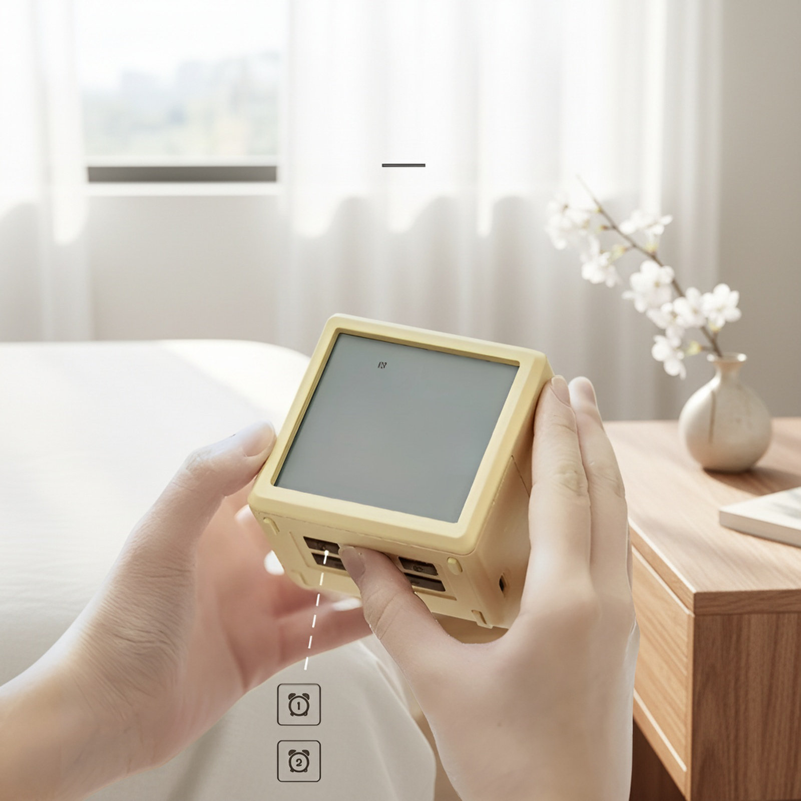LED night light function of the seesaw alarm clock