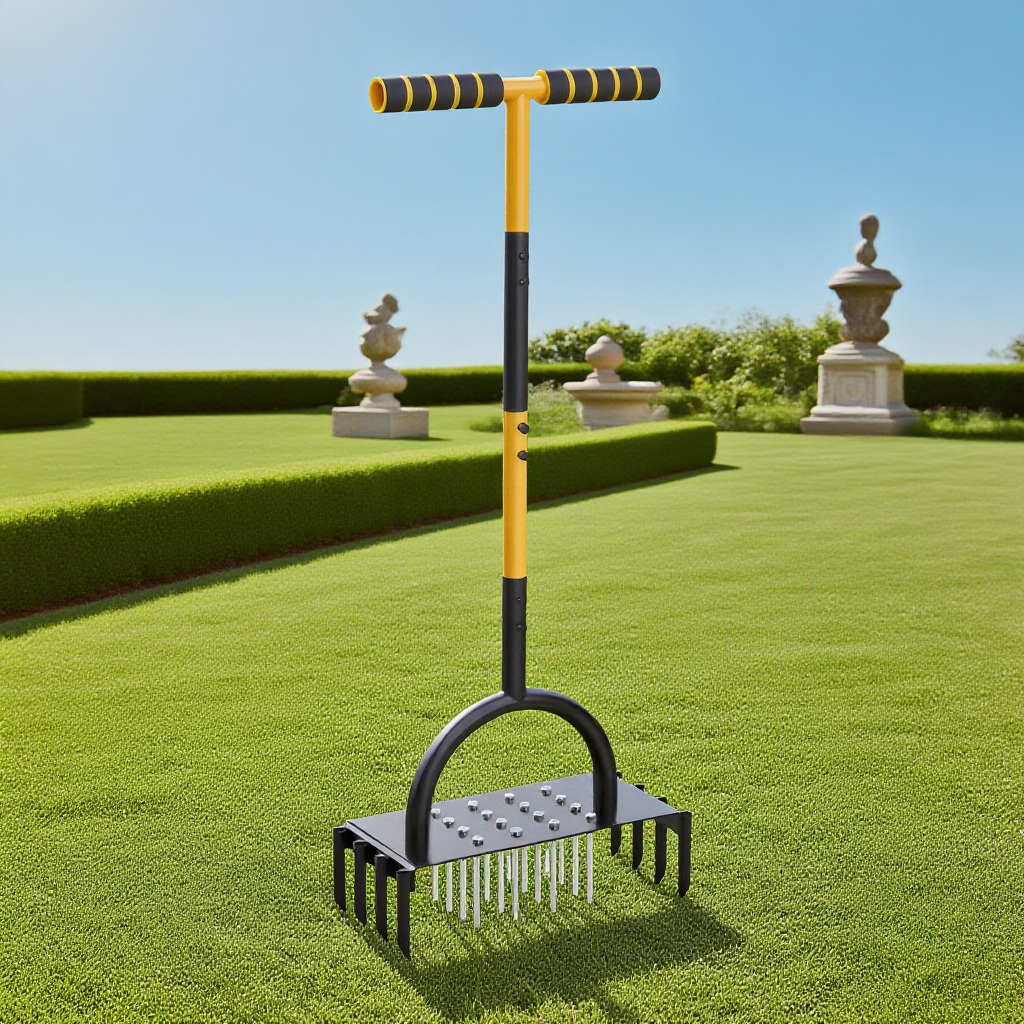  Čepelový provzdušňovač trávníku z uhlíkové oceli s madlem 