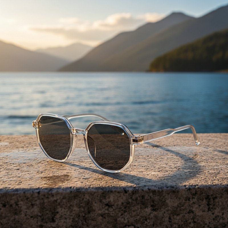 Gafas de sol unisex de gran marco poligonal, protección contra el sol
