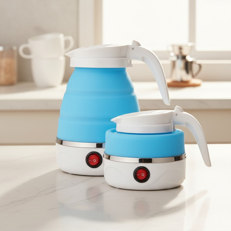 Compact collapsible kettle for hiking
