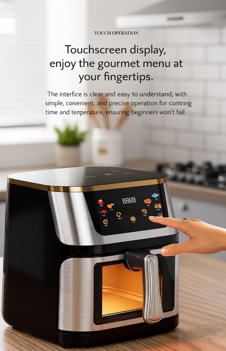 Sleek design large capacity air fryer