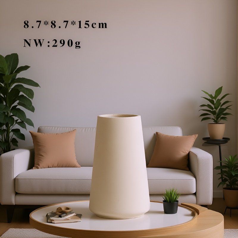 Fehér matt skandináv kerámia váza 