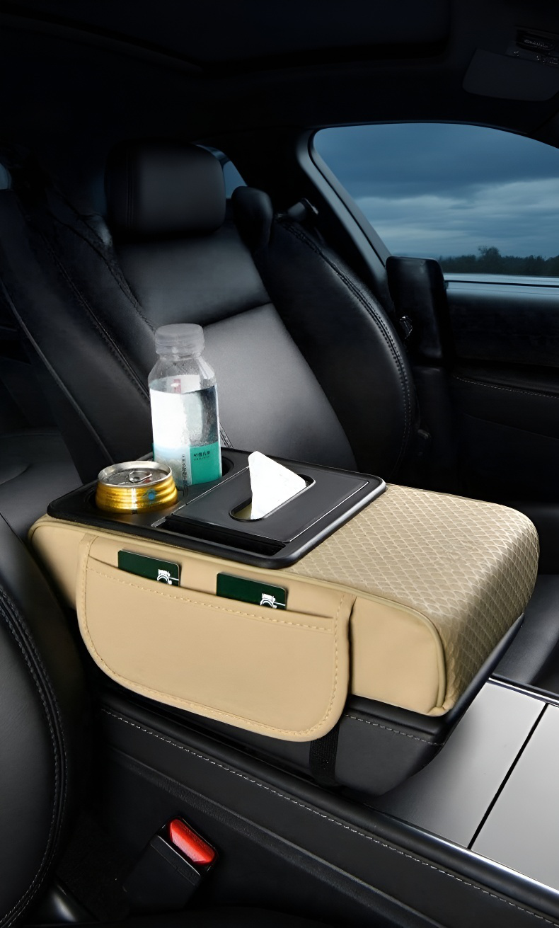 Funda protectora engrosada para caja de apoyabrazos de coche, vista lateral