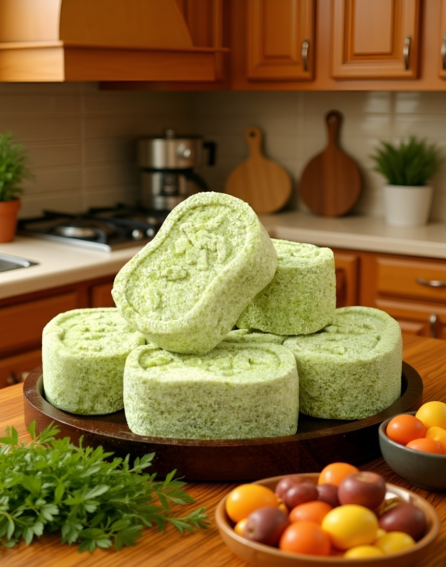 ヨモギと桑の葉入り八宝餅のアップ画像