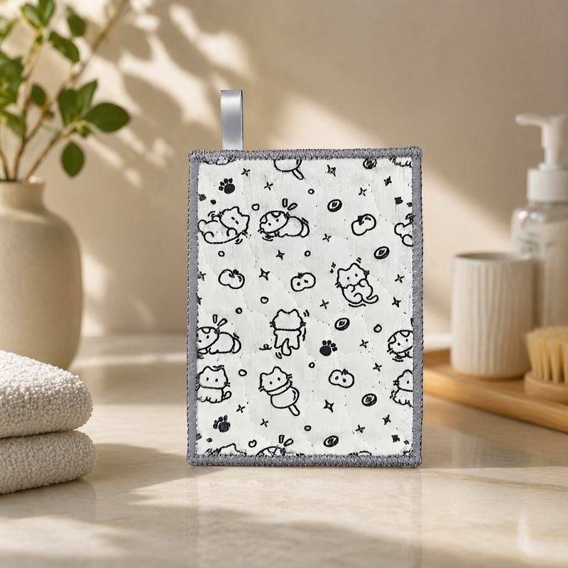 Éponge à récurer en fil d'acier double face avec motif cartoon