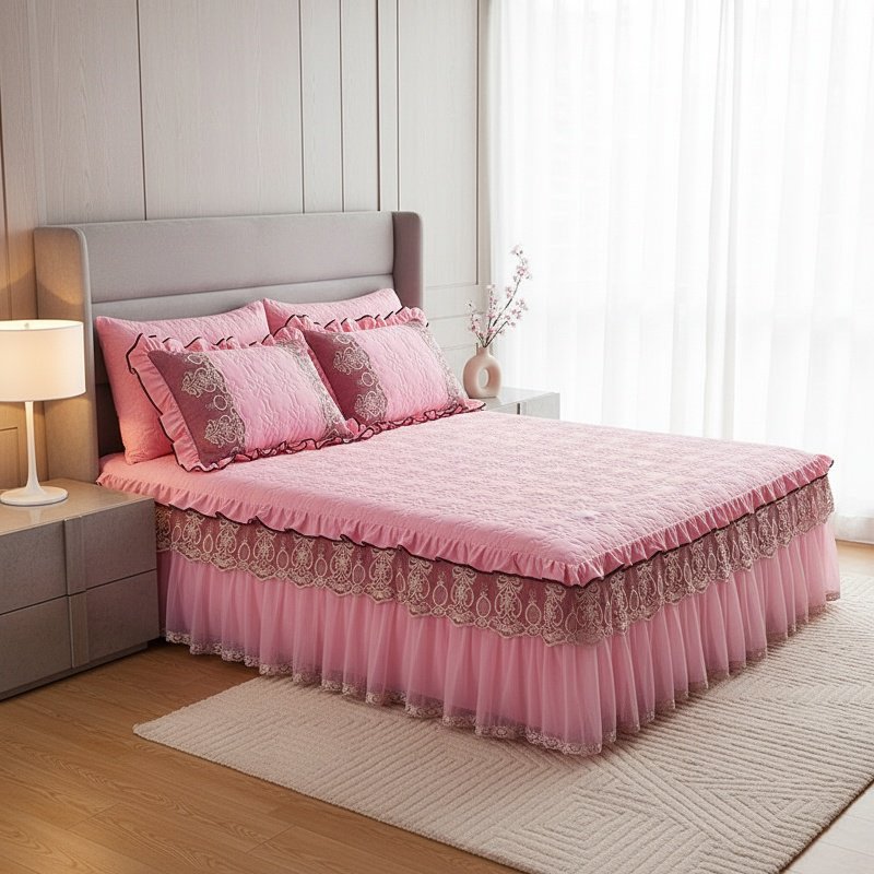 Cross Border Bed Skirt 3-Piece Set
