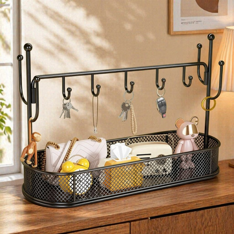 Decoración moderna de recibidor con colgador de llaves