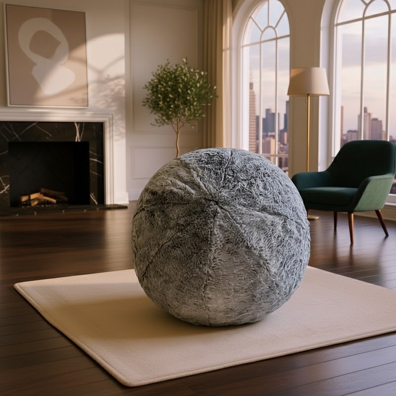 Coussin moderne tricoté en fourrure de lapin pour canapé, décoration d'intérieur