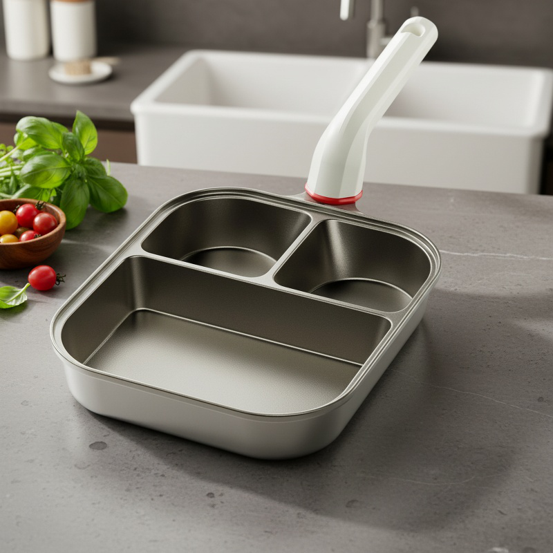 Titanium 3-in-1 Antihaft-Bratpfanne, dick und tief, für Eier und Hamburger