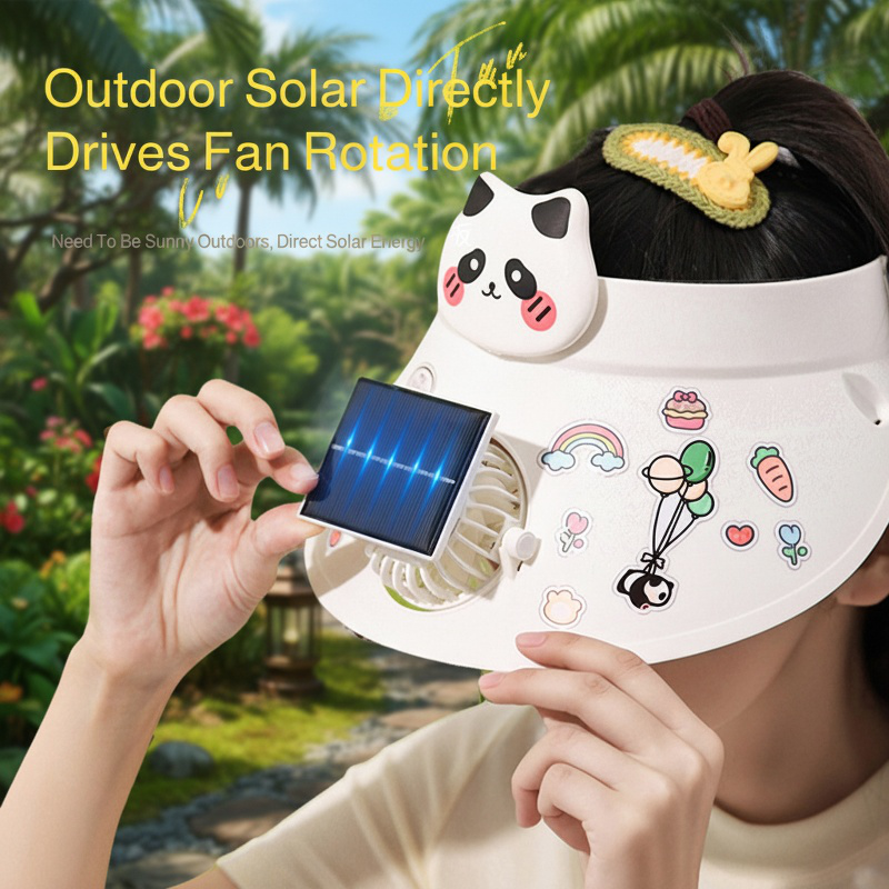 Solar Powered Sun Hat with Fan Visor Cap
