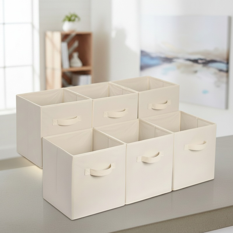 Boîte de rangement en tissu pour chambre à coucher, armoire, pliable