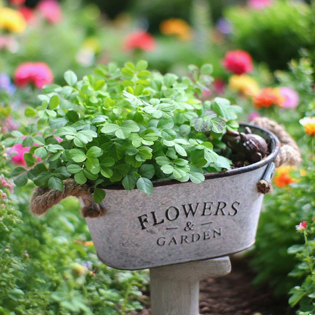  Maceta pequeña de metal simple para jardín