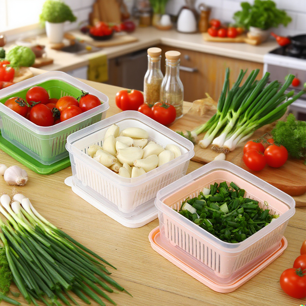 신선하게 보관된 음식이 담긴 밀폐함