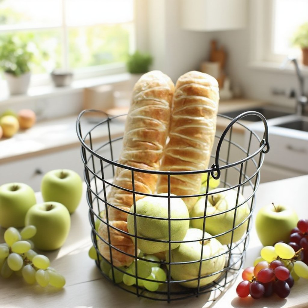 Retro wrought iron storage bucket