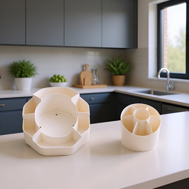 Desktop round rotating large capacity storage box