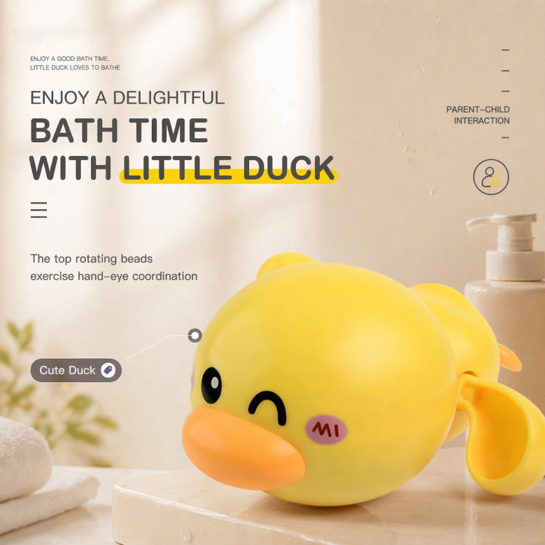 Baby Diving Duck Bath Tub Toy floating in water