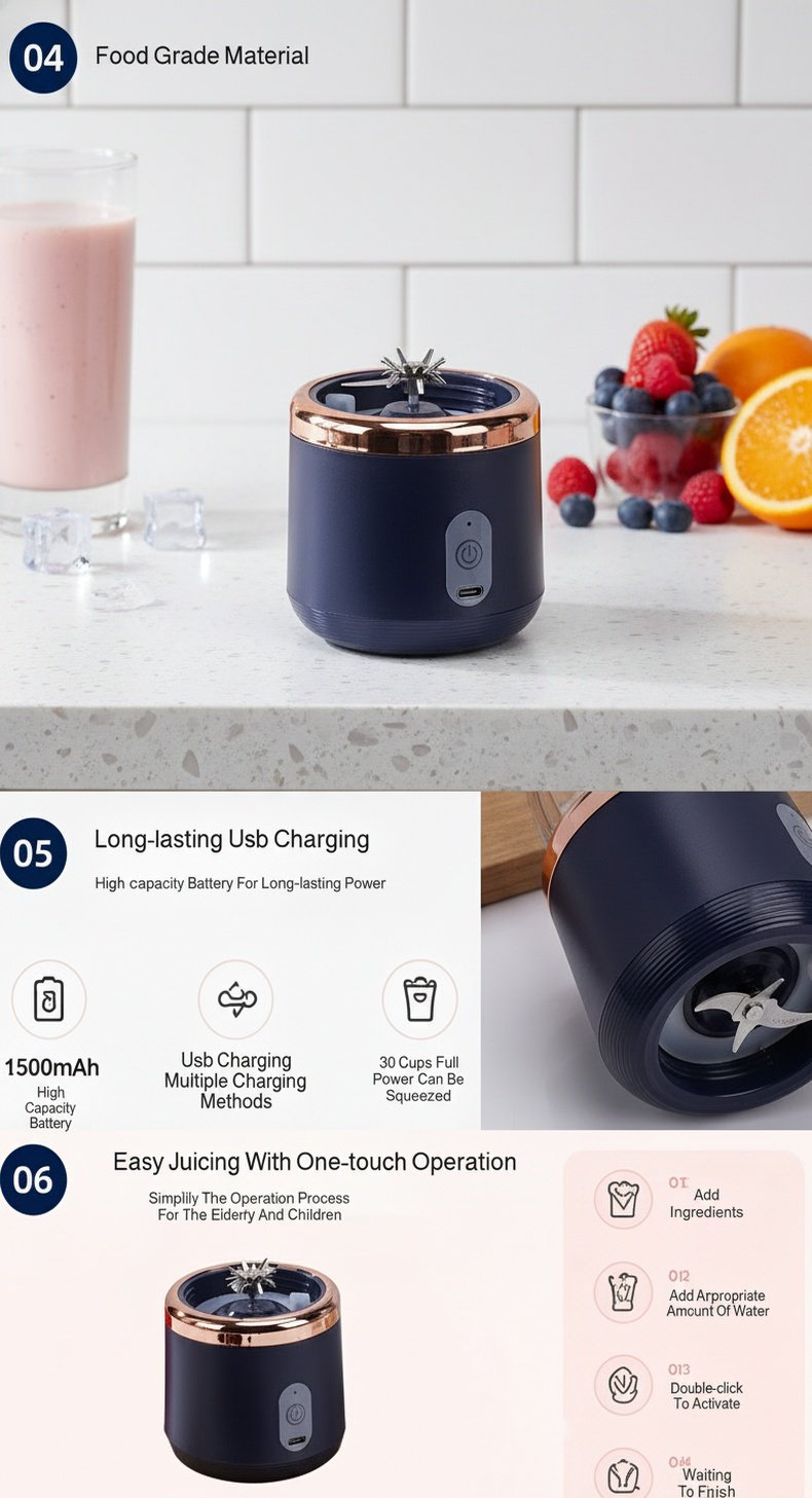Easy to clean small juicer blender