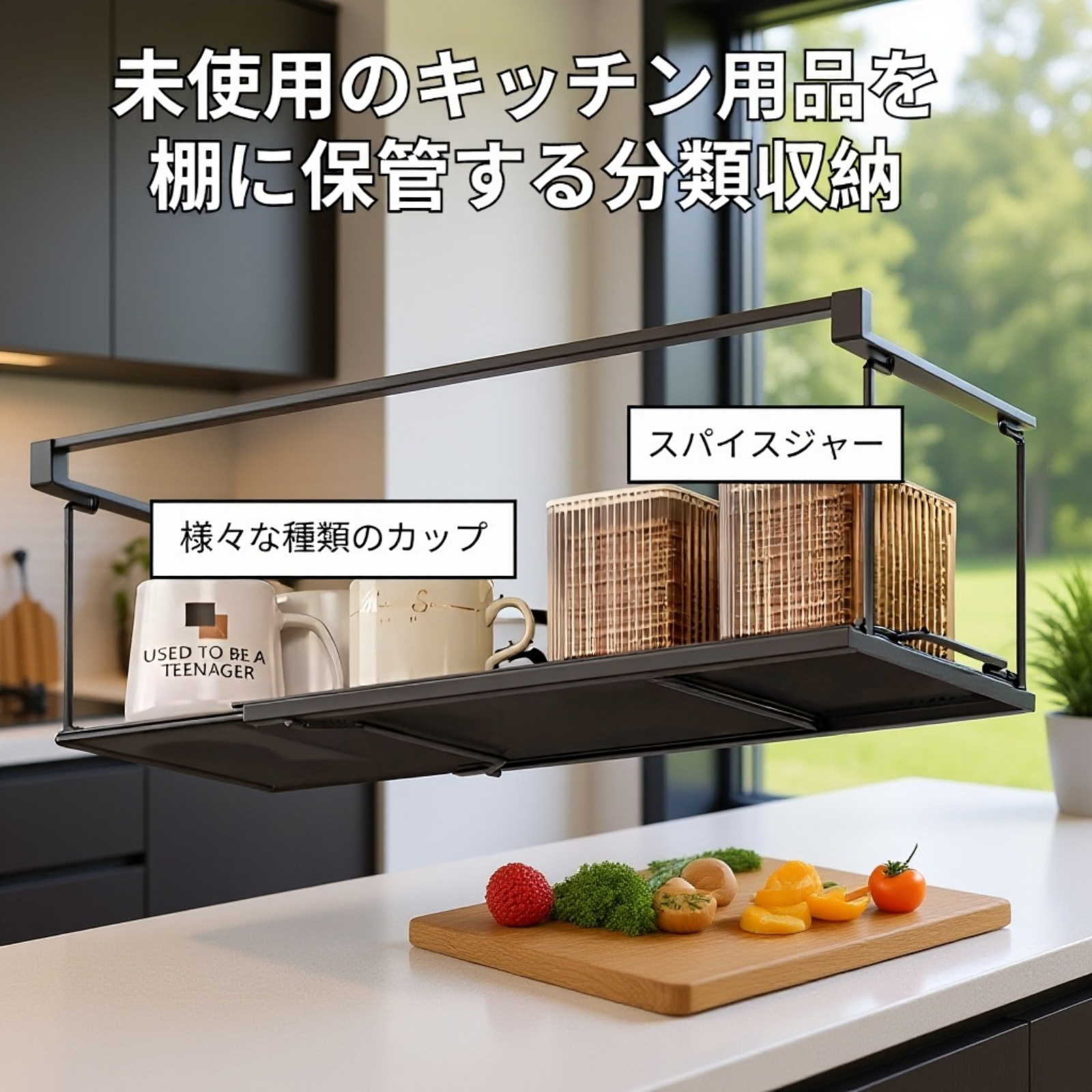 収納力が高い吊り下げキャビネットバスケットの内部