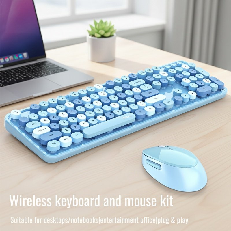 Colorful Lipstick Office Wireless Keyboard and Mouse Set