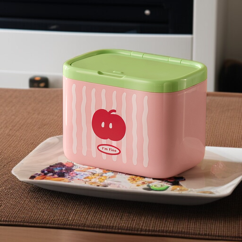 테이블 상판 세련되고 실용적인 자동 승강 승강 면봉 케이스 화장솜 실용 케이스