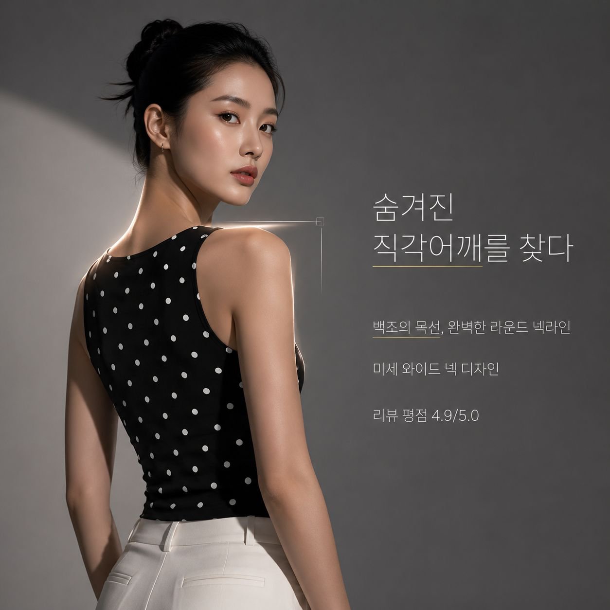 여름 신상 도트 프린트 민소매 탑 여성