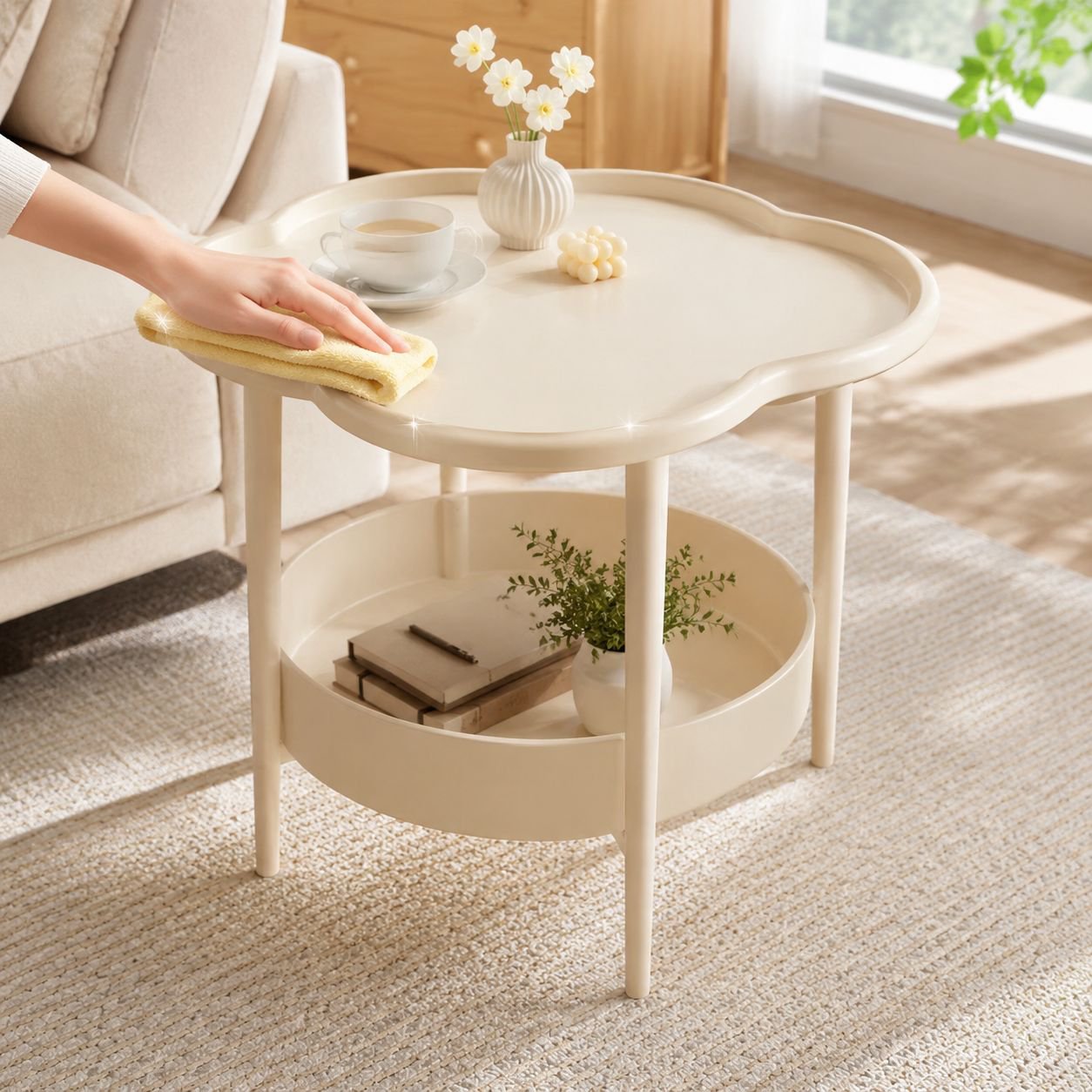 JMY Nordic coffee table with sturdy wooden legs