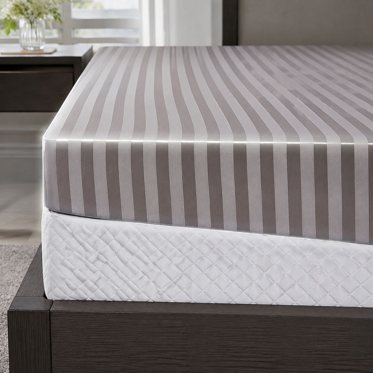 Close-up of Silky Smooth Satin Fabric Texture