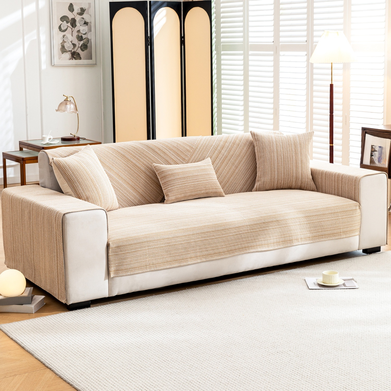 내구성 좋은 면마 3인 소파 패드커버 세트