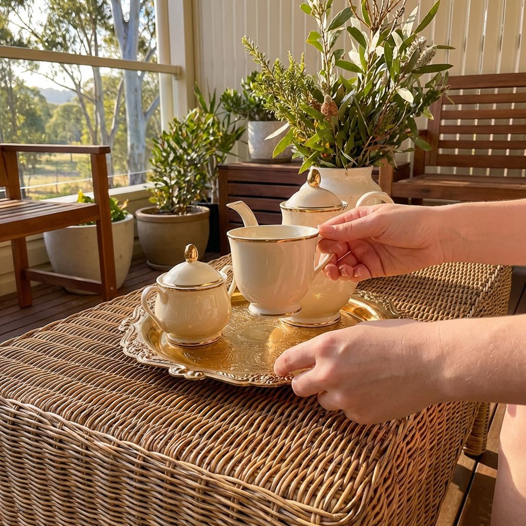 Retro-style carved metal storage tray