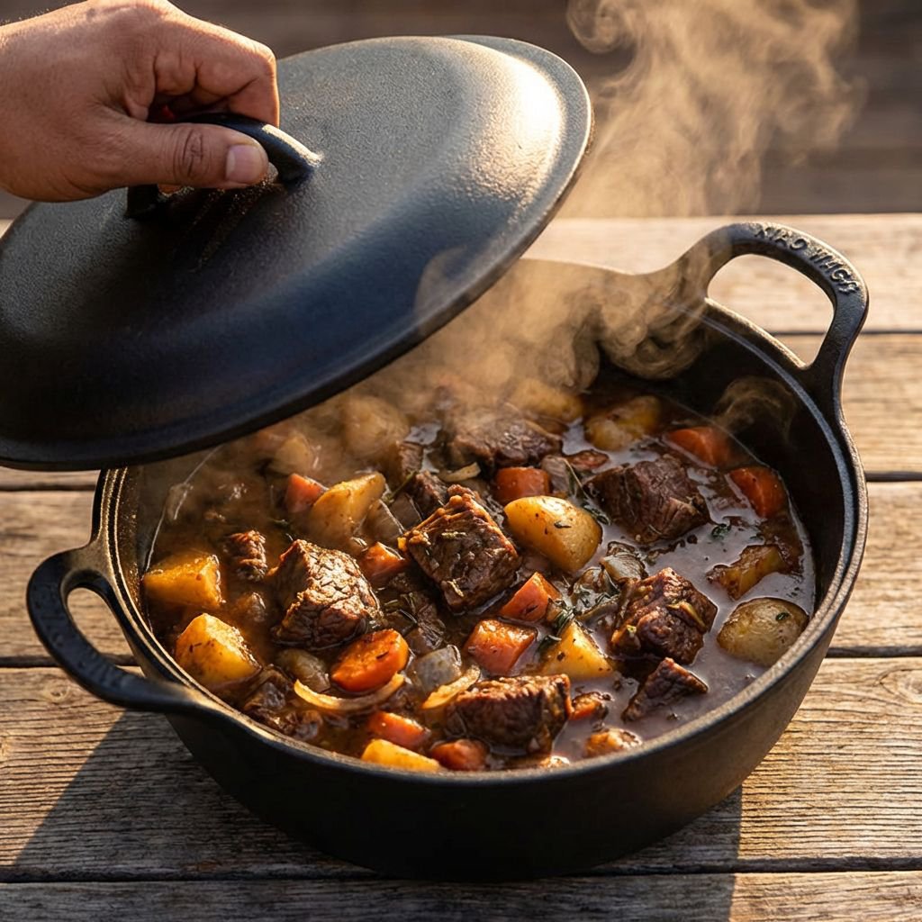 厚手の鋳鉄製中華鍋／シチュー鍋