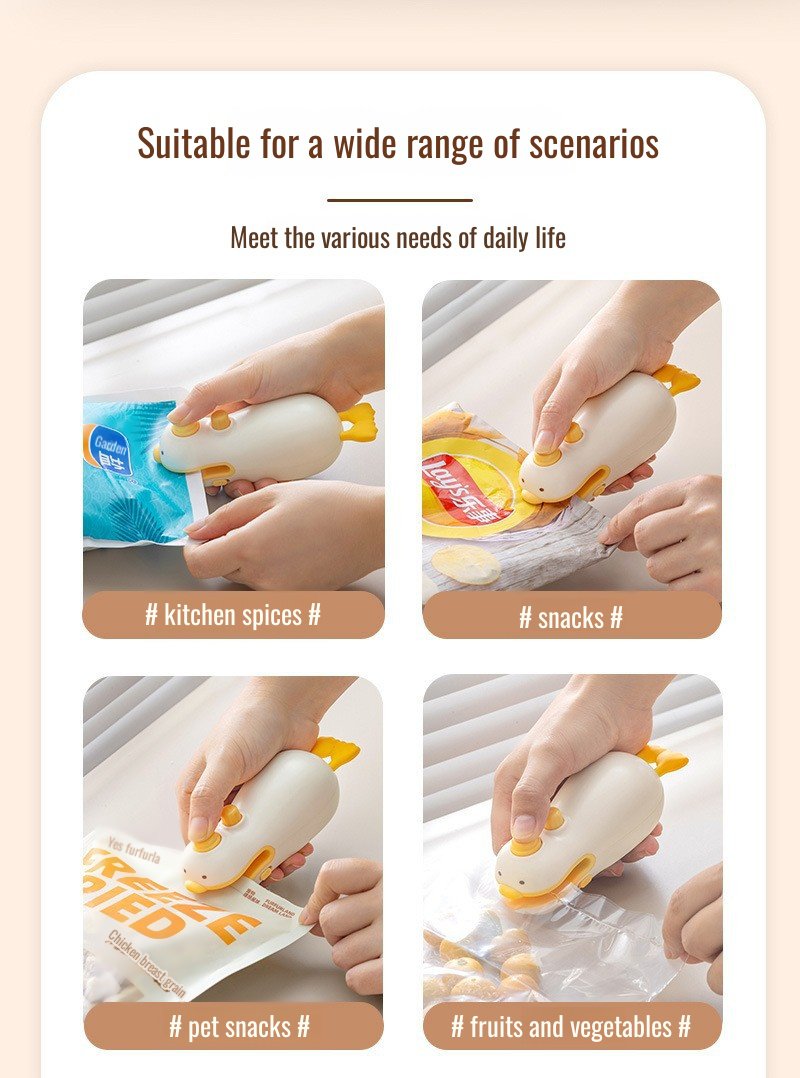 Mini bag sealer sealing multiple snack bags