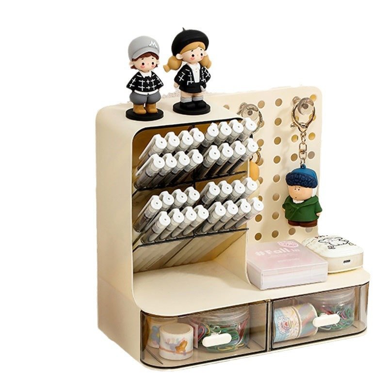 Tablero de agujeros multifuncional creativo para escritorio con portalápices