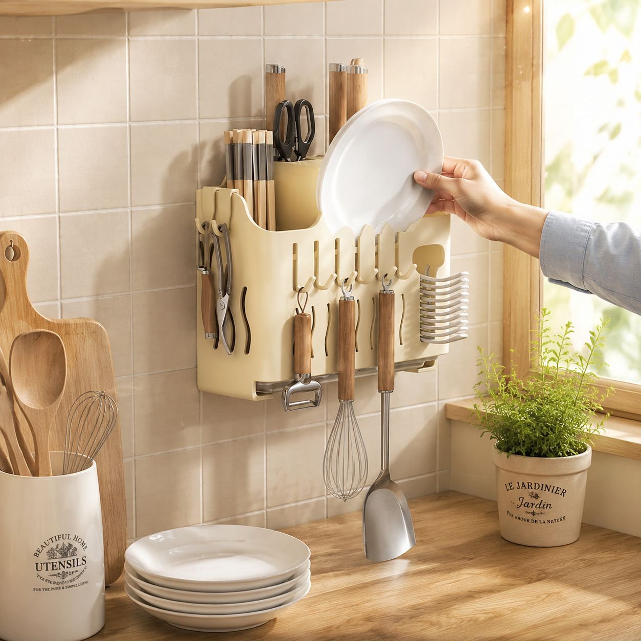 Kitchen multifunctional hanging rack